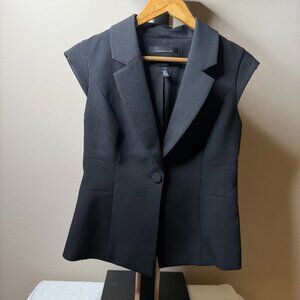 White House Black Market Black Sleeveless Blazer Vest Size 2